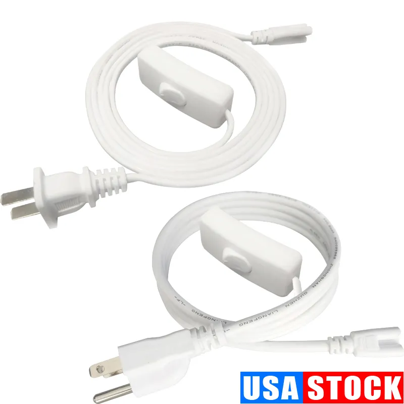 Switch Power Cable Wire for T5/T8 Switch Connector Cord 2Pin LED Extension Integrated Fluorescent Tube Lights 1FT 2FT 3.3FT 4FT 5FT 6FT 6.6 FT 100Pcs Usastar