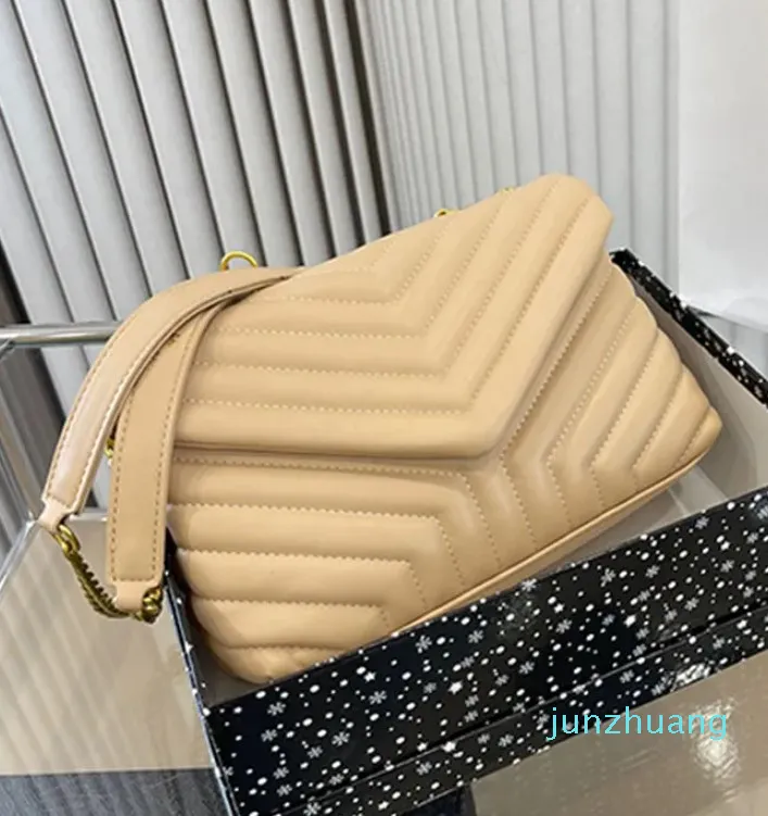 Ketting crossbody tas gewatteerde messenger tassen klep handtas portemonnee mode brief goud hardware interne ritszakken magnetisch 2023