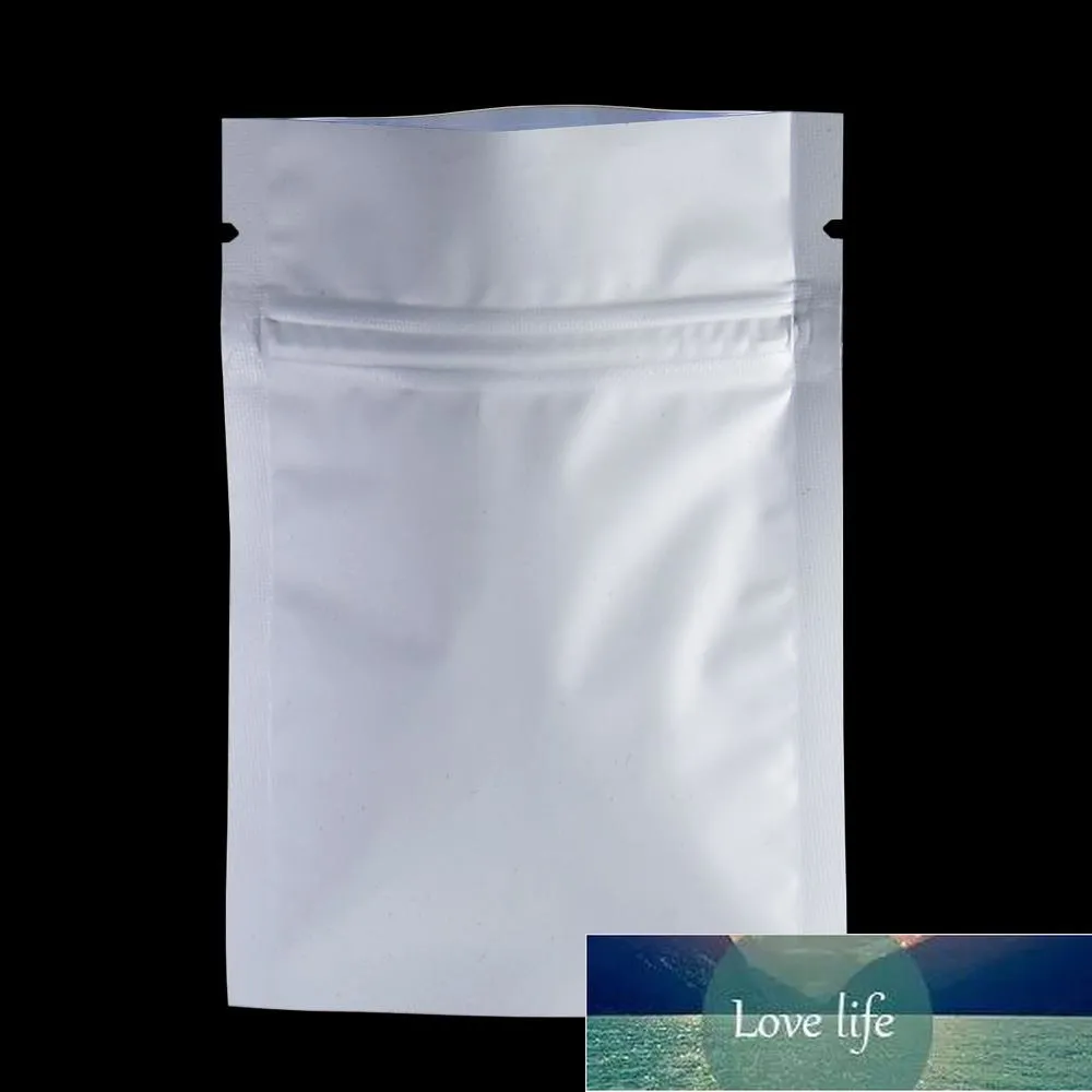 Mat wit hersluitbare aluminiumfolie Zip vergrendelingspakket Pouch 200pcs/Lot Food Storage Bag Tea Snacks Langdurige verpakking