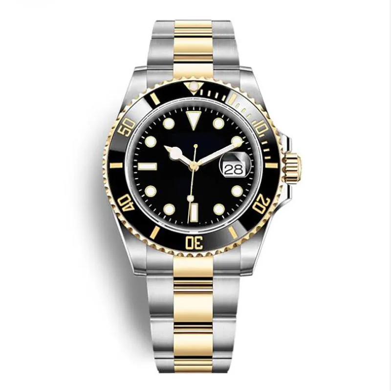 La nuova versione aggiornata dell'orologio da uomo della serie Submarine, lunetta girevole in ceramica con scritta che si illumina nel quadrante scuro, bracciale in acciaio inossidabile, orologi da uomo alla moda