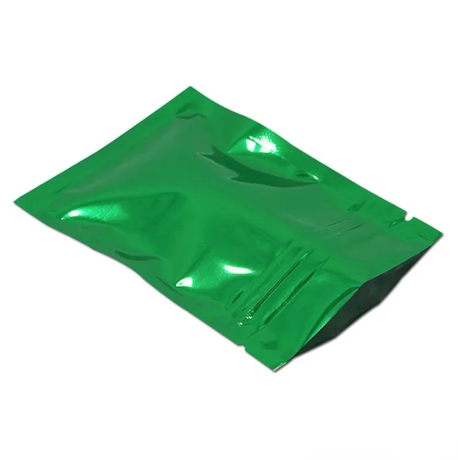 Colorful Mylar Foil Zipper Packaging Bags Tear Notch Aluminum Foil Self Seal Zip Storage Food Snacks Pouches Heat Seal Sample Bags 4 Sizes