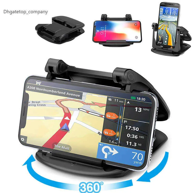 360 Degree Rotate Dashboard Car Phone Holder GPS Navigation Bracket Mobile Phone Stand in Car Support Easy Clip Mount