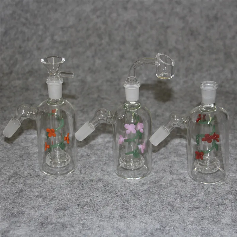 45 Degree hookah Ash Catchers Smoking Collector Dab Rig Glass Bong 14mm 18mm Joint Reflux Glass Bongs Accessory