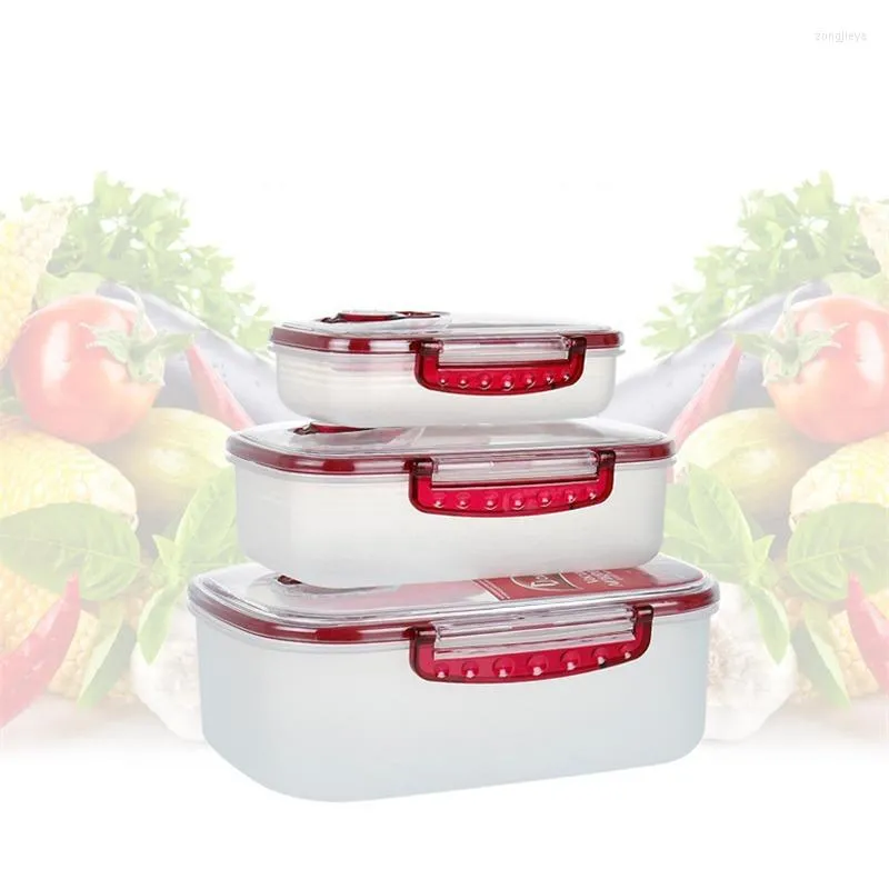 Storage Bottles 3pcs Vacuum Container Food Box Multi-purpose Press Preservation Sealed Kitchen Fresh Keeping