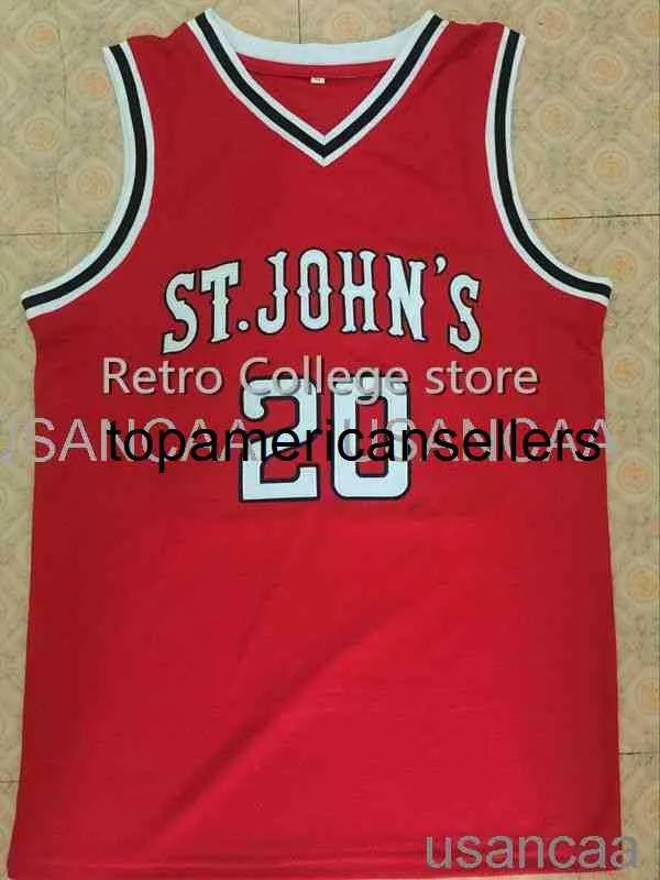 Homens, mulheres, jovens, 15, Ron Artest, 20, Chris Mullin, St John's, camisa de basquete, reminiscência, costurada, qualquer número, nome e tamanho Ncaa XS-6XL