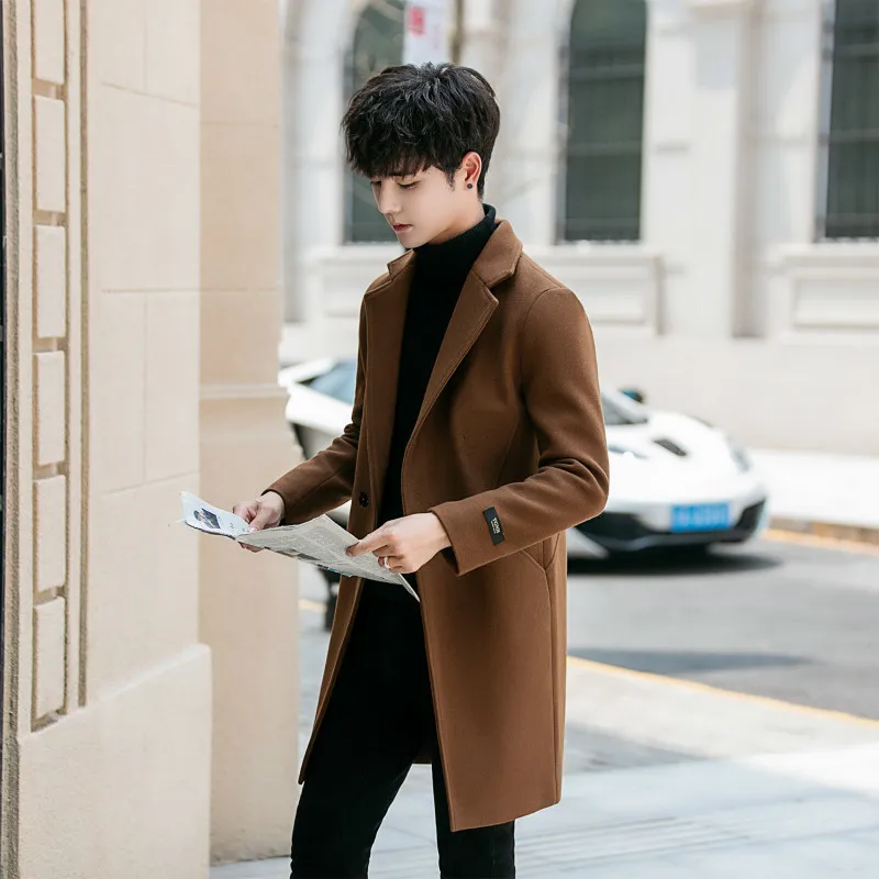 YASUGUOJI Mens Wool Blend Overcoat Coat Casual Solid Color Winter Long Slim Fit Polyester Overcoat For Men Abrigos Hombre Invierno Hoberre 221206 From Xuan01 34.42 DHgate.Com