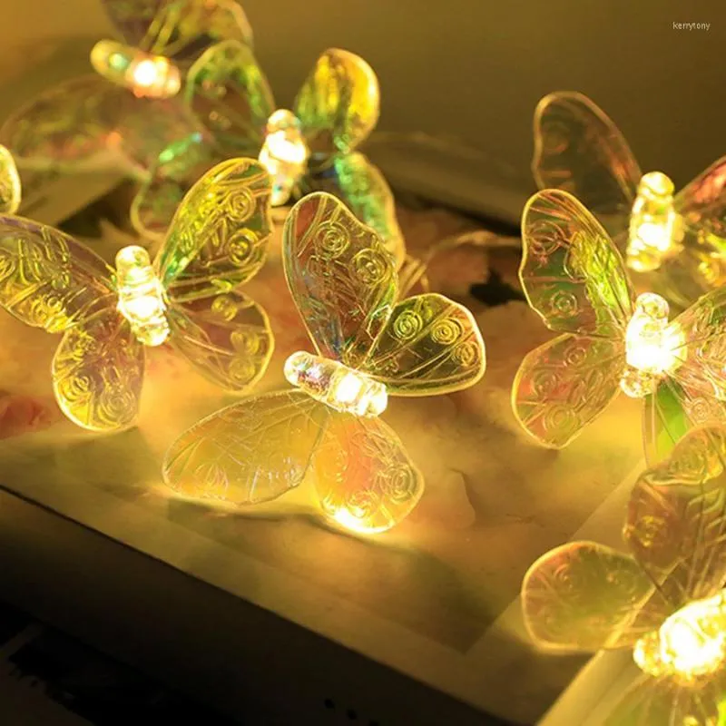 Cordes colorées papillon guirlandes lumineuses 20/40 LED s décoration de noël scintillant fée lumière pour chambre mariage fête de vacances