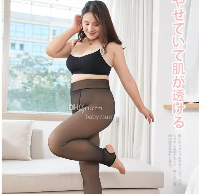 Fashion Women Warm Winter Thermal Stockings High Waist Fleece Tights  Transparent Stockings Thermo Pantyhose For Women Girls Style D-Skin Color @  Best Price Online