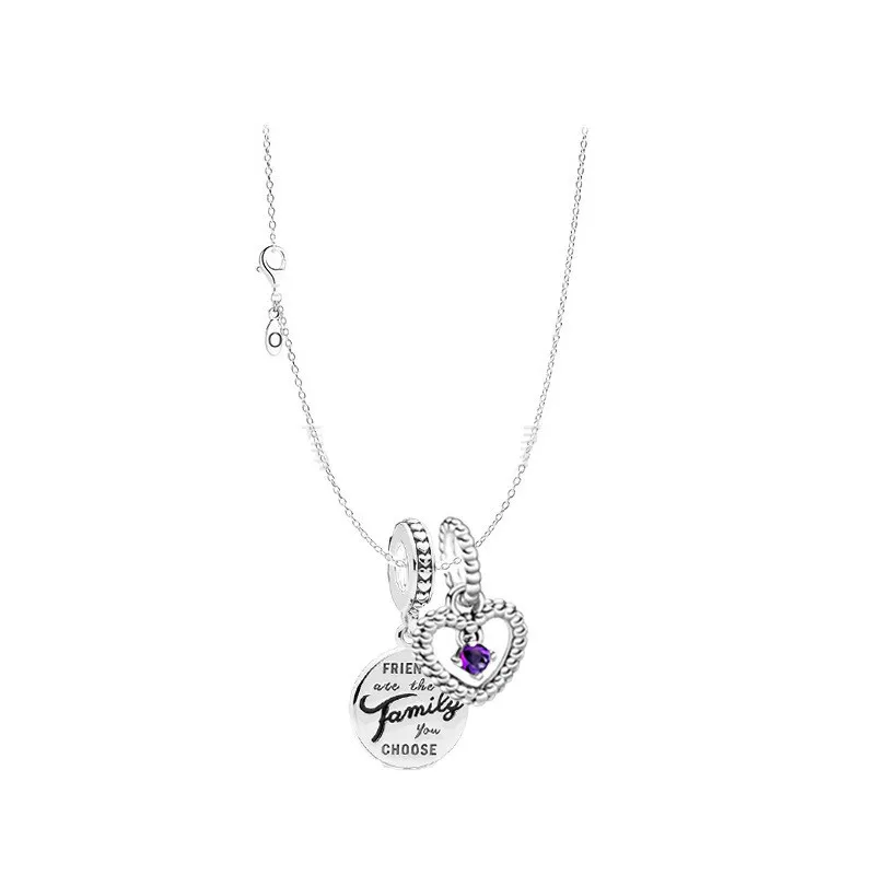 Zircon argent 12 mois pierre de naissance pendentif collier breloques bricolage fit Pandora bijoux cadeau