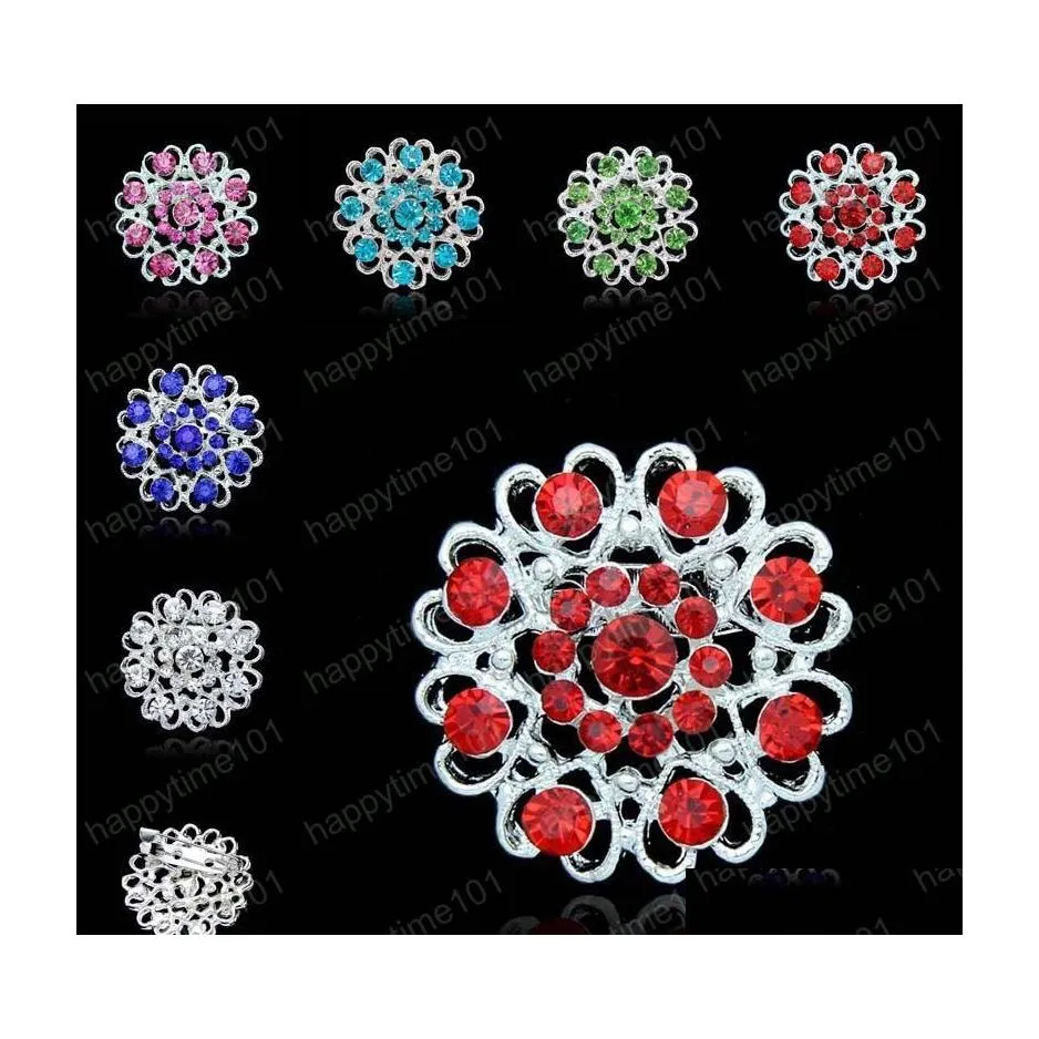 Stift broscher kristallblommor ￤lskar brosches stift diamant designer boutonniere stick cor br￶llop brosch smycken droppleverans dh9ls