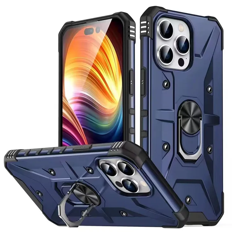 Telefonfodral Armorschocktäta fodral för iPhone 14 13 12 11 Pro Max XS 7 8 Plus Galaxy A03S 165.8 A12 A33 5G A52 Kickstand Cover Cover C 1