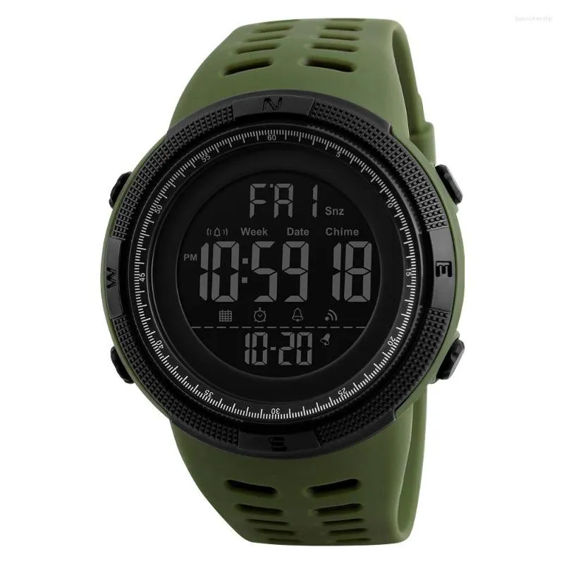 손목 시계 SKMEI 럭셔리 스포츠 군사 시계 남성 방수 카운트 다운 알람 디지털 시계 LED 전자 손목 시계