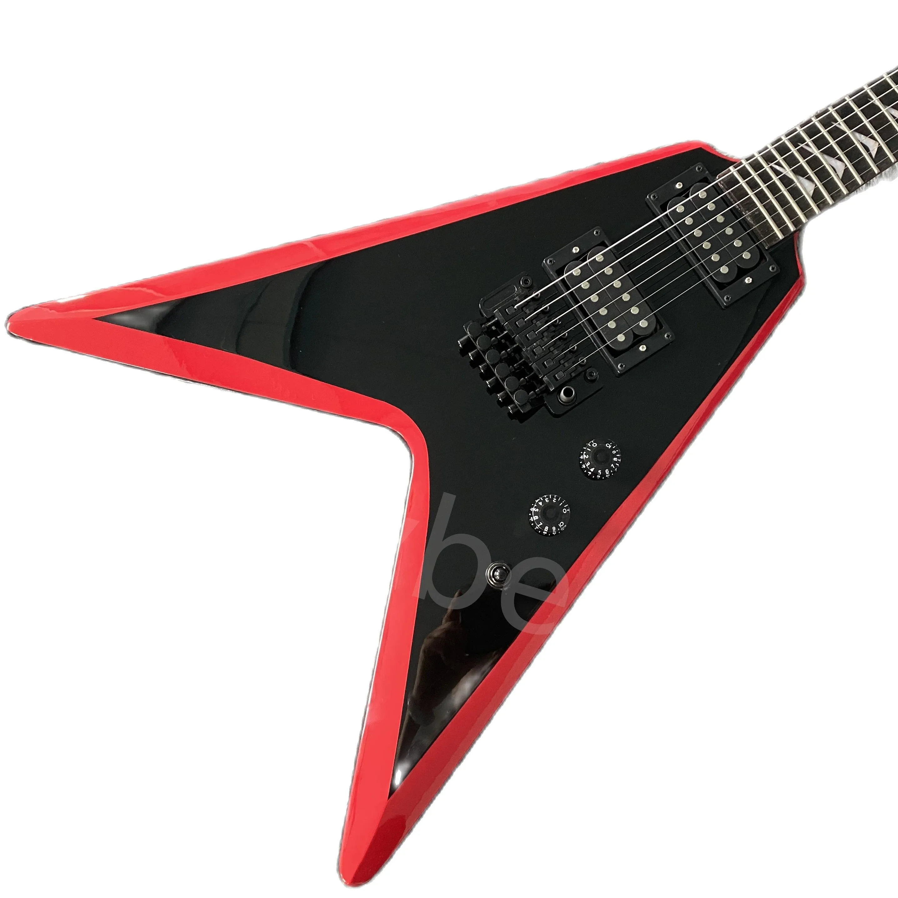 Lvybest China Electric Guitar Article Black And Red The Plane Shape Factory Direct Sales Can Be Customized