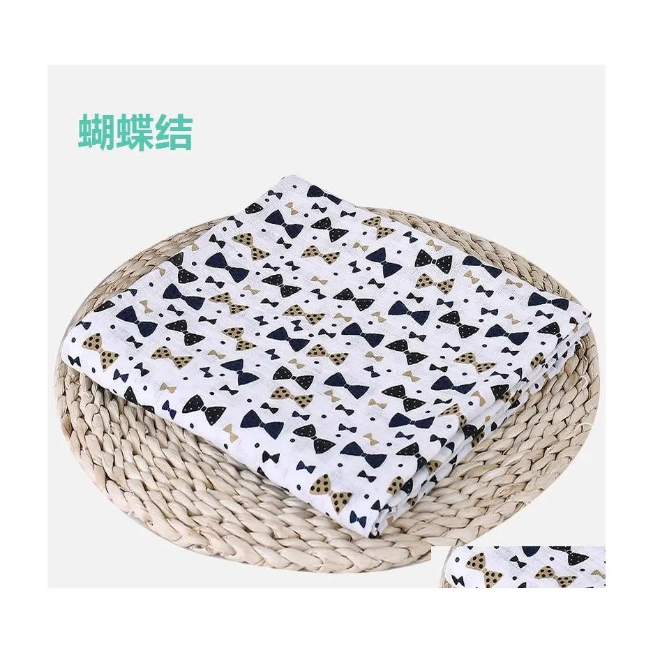 Одеяла муслиновое детское одеяло хлопок рождено пеленок ванны марля детская упаковка детская коляска для сна эр играет на мат 234 S2 Drop Delivery Ho Dhhoj
