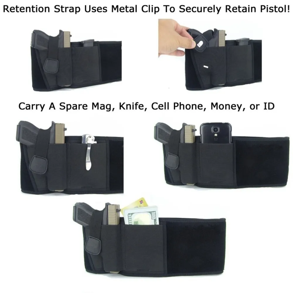 Étui De Pistolet Tactique Ceinture Ventre, Ambidextre Pour Glock, Léger Et Ajustable