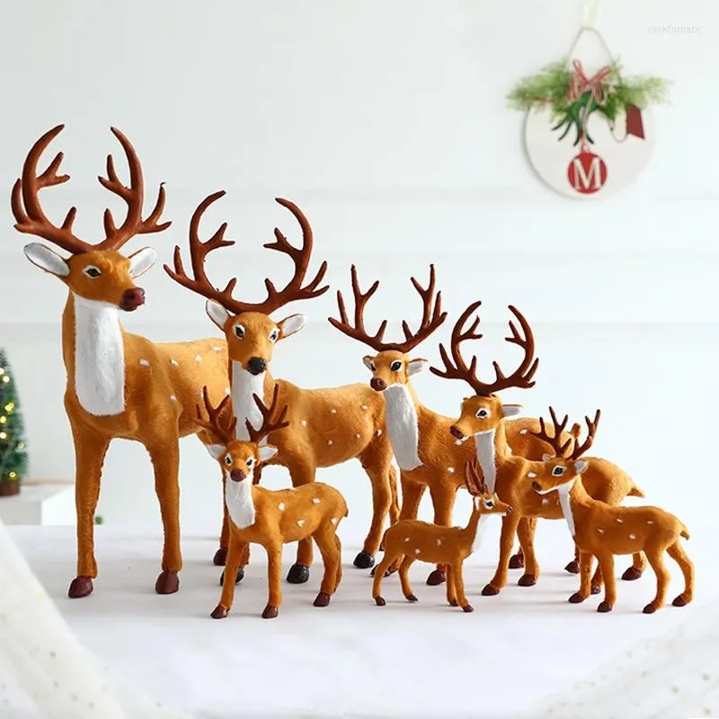 Christmas Decorations 1 Pack Plush Reindeer Elk Simulation Home Year Gift Decoration Children's
