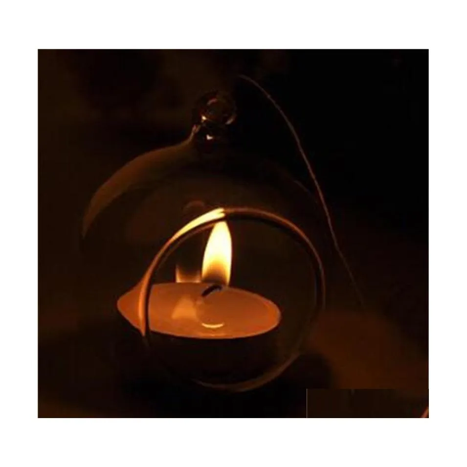 Świecane uchwyty borokrzewnik szklany kryształ wiszący świecznik Świeclestick Strona główna przyjęcie weselne Decor Decor trawnik 172 v2 Drop Gelive Dhp6h