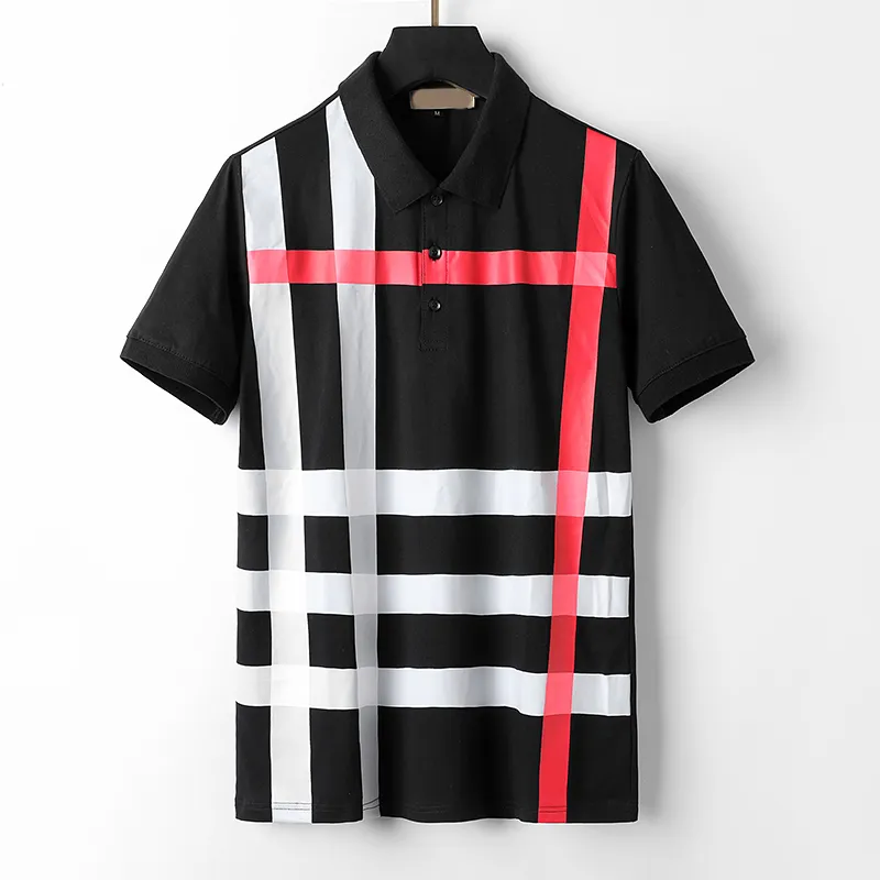 Nya designer Polos skjortor män lyxiga rutor Polo Casual Men Plaid T-shirt Snake Bee Letter Print Brodery Fashion High Street Size M-3XL #886
