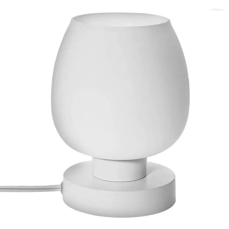 Lampade da tavolo Piccola lampada Touch Control per camera da letto Comodino Soggiorno Scrivania con vetro opalino bianco