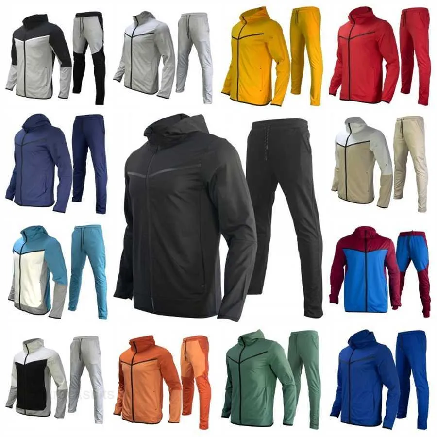 Herruppsättningar Tracksuits sportkläder kostym långärmad pullover jogging byxor 2 bit fitness uqf6