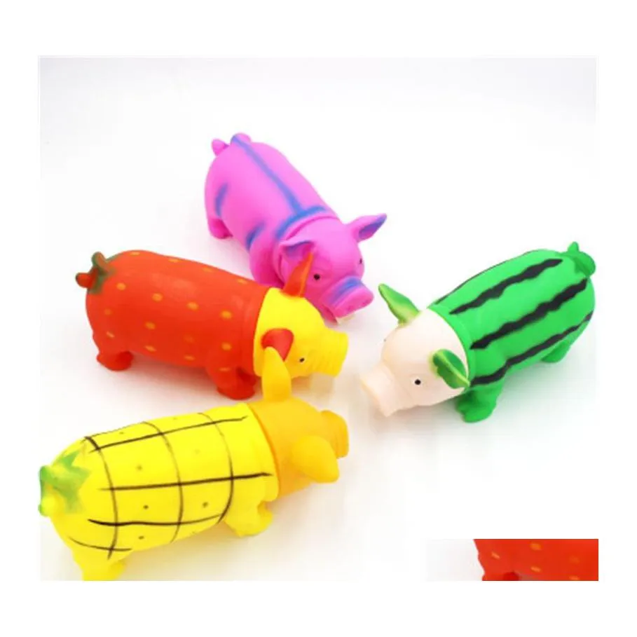 Dog Toys Chews Dog And Cat Sound Toy Fruit Pigs Chewing Toys Watermelon Pineapple Big Size High Quality For Pets 3 78Zlh1 Drop Del Dhsqg