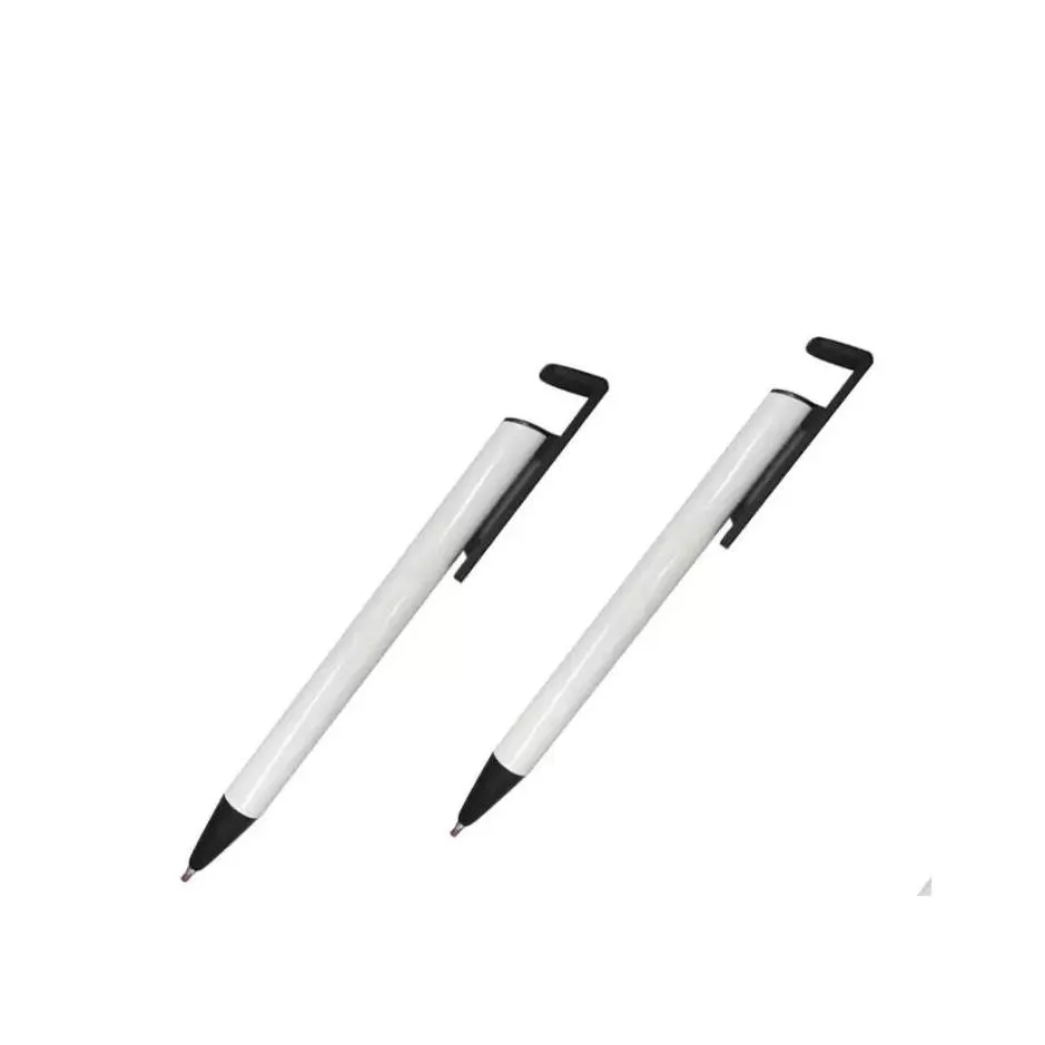 Ballpoint Pens Wholesale Ballpoint Pen For Sublimation Blank Ballpen Shrink Warp Phone Stand Pens Promotion School Office Writing Su Dhmo8