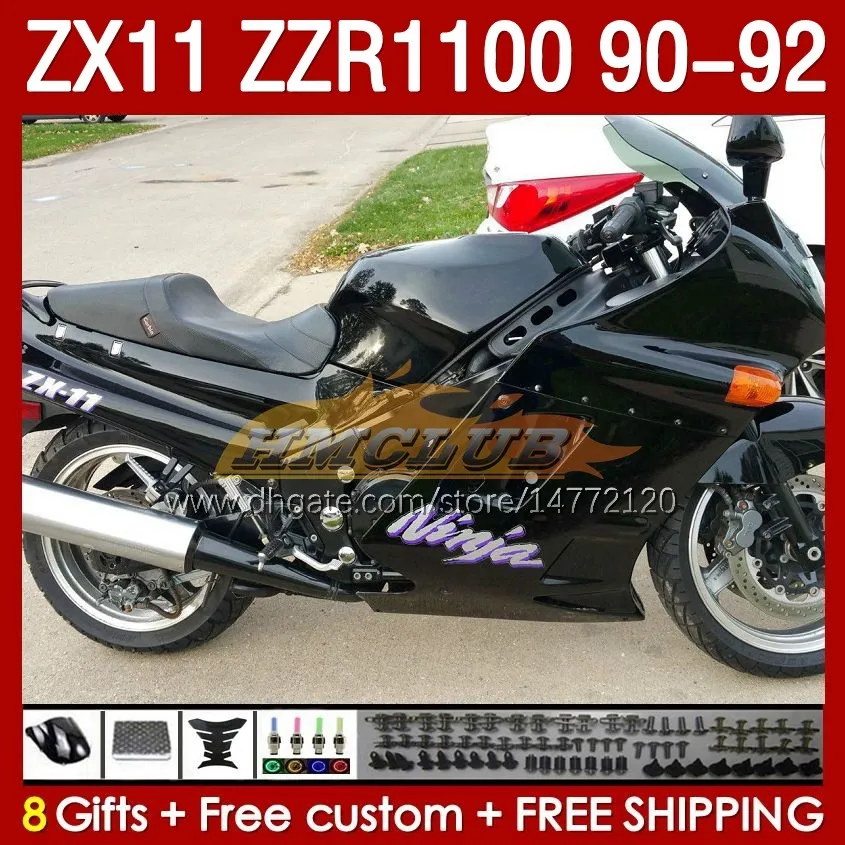 カワサキニンジャZX 11 R 11R ZX11 R ZZR1100 ZX11R 90 91 92ボディ164NO.113 ZZR 1100 CC ZX-11R ZZR-1100 1990 1991 1992 ZX-11 R 90-92 ABSフェアキットブラックグロスキー