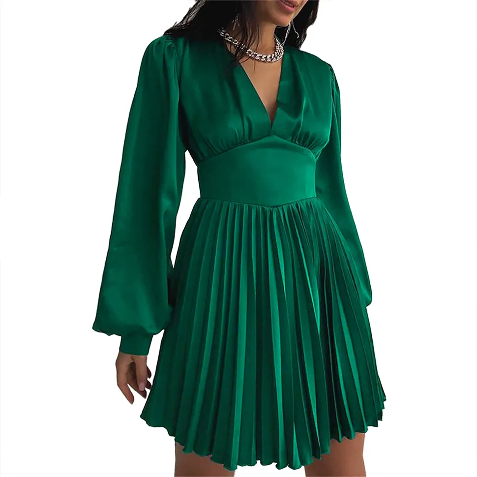 slim fit dress slacks Forest Green Flutter Sleeve Mini Dress - Casual Dresses main image 1