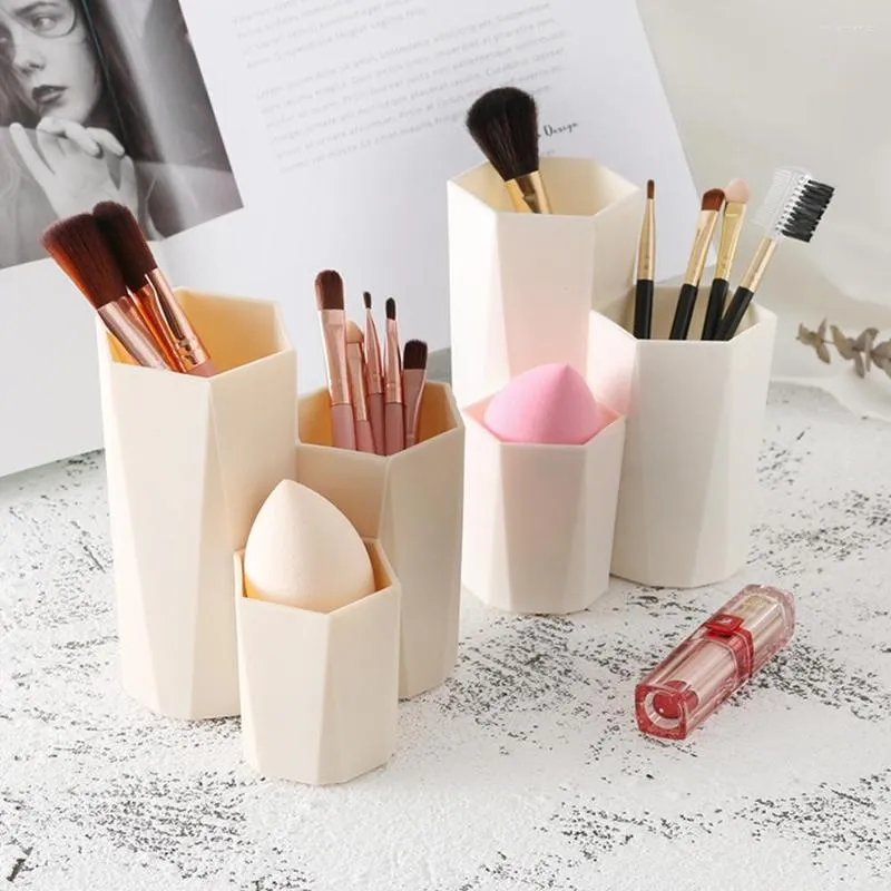 Bouteilles de rangement à 3 treillis, boîte à pinceaux de maquillage, porte-cosmétiques, porte-stylos, organisateur de vernis à ongles, outils de maquillage