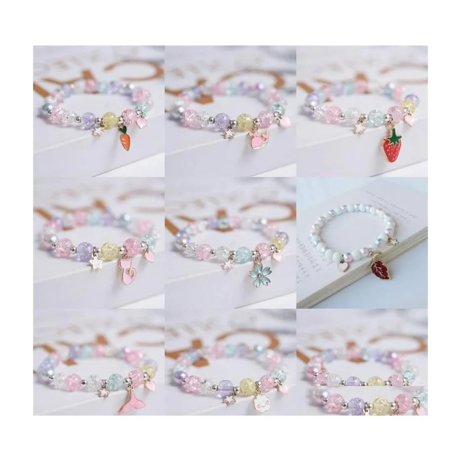 Beaded Cute Popcorn Beads Bracelet Friendship Glass Bracelets For Girls Star Moon Cloud Flower Jewelry Accessories Wholesale 5630 Q2 Dhj9V