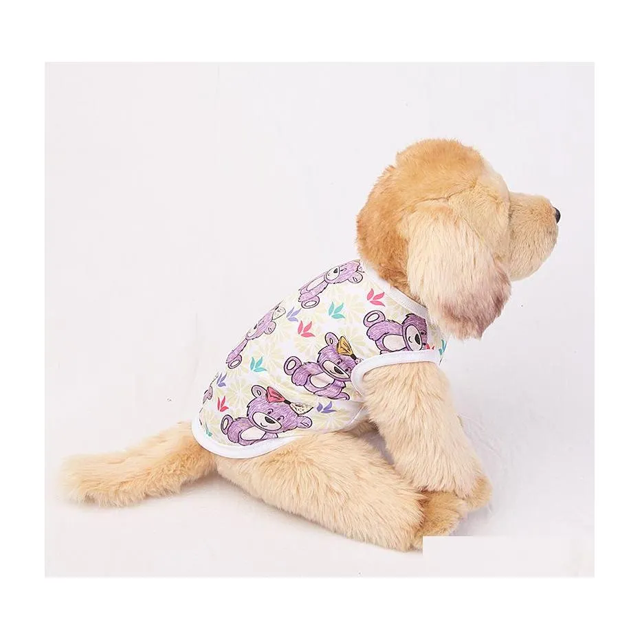 Abbigliamento per cani Abbigliamento per cani Estate Tempo libero Gilet Fiori rosa Animali domestici sottili Underwaist Fadou Poodle Indumento senza maniche 2 8Ws T2 Drop Del Dhcny