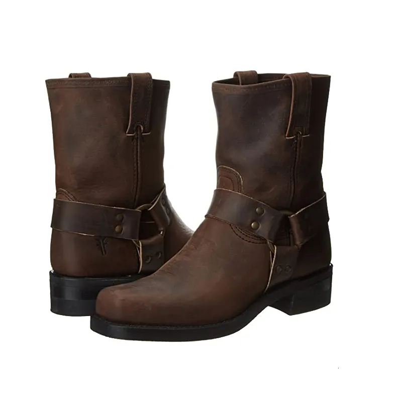 Laarzen heren winter vintage pu warme schoenen riem gesp gew.