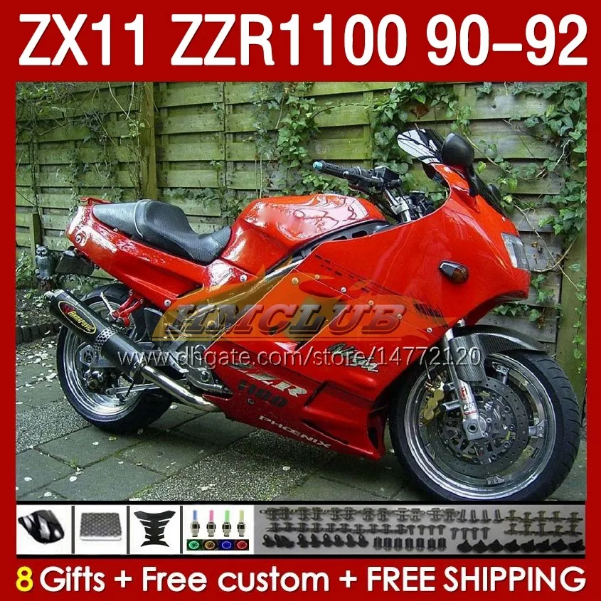 Kawasaki Ninja ZX 11 R 11R ZX-11 R ZZR1100 ZZR 1100 CC Vücut 164No.45 ZX11 R 90-92 ZX-11R ZZR-1100 ZX11R 90 91 92 1990 1991 1992 ABS DOĞRU İSPANYA KIRMIZI KIRMIZI