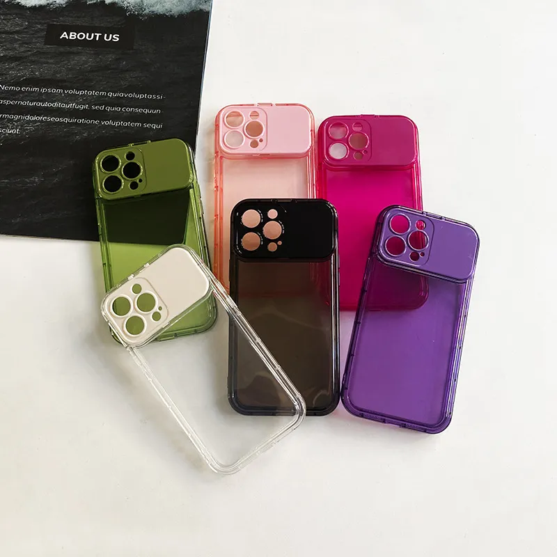 Jelly Color Flap Makeup Mirror Phone Case pour iPhone 14pro Max 15 14 Plus 13 12 11 Xsmax Xr X 7 8 Plus Couverture arrière en silicone souple Peau 