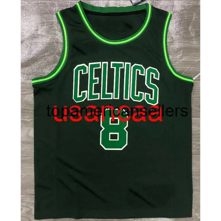 Alle Stickereien 4 Stile 8# WALKER dunkelgrünes Basketballtrikot. Passen Sie einen beliebigen Nummernnamen XS-5XL 6XL an