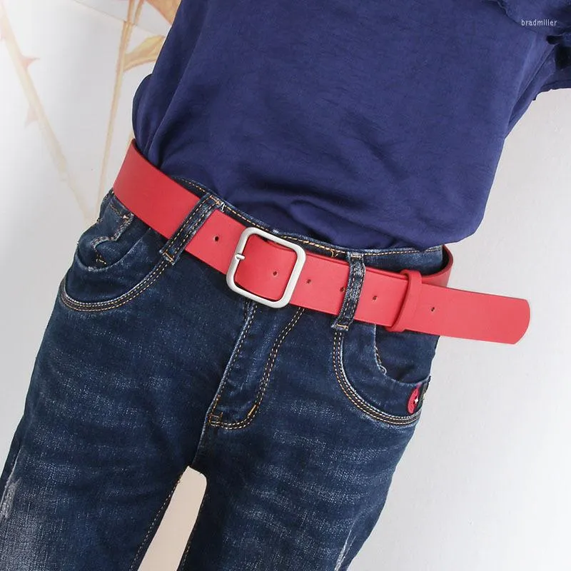 Belts Belt Retro Vintage Simple Baitao Square Women Leather Collocation Jeans 105 3.4cm Money