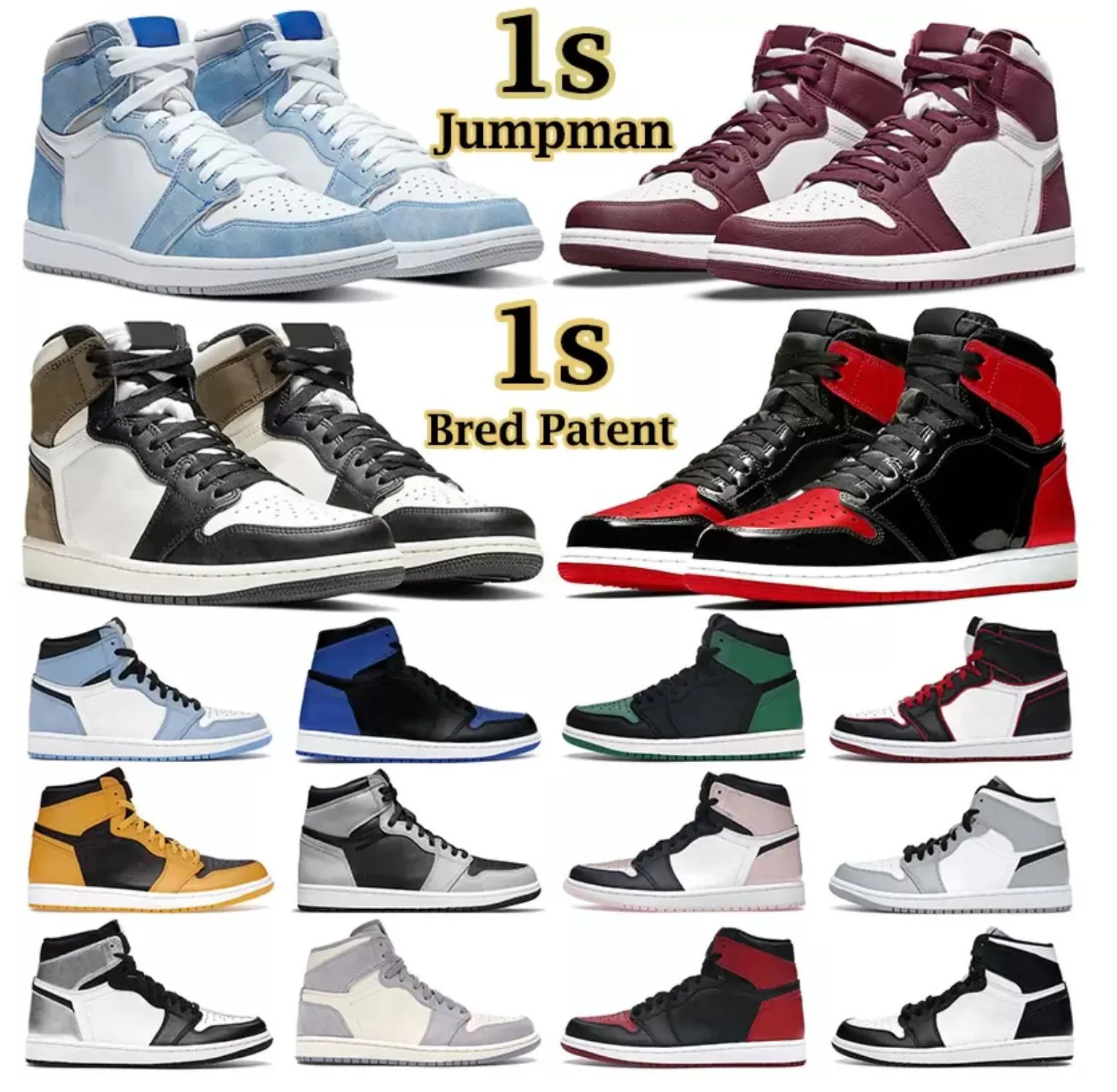 Мужская женская баскетбольная обувь 1s Jumpman 1 High Mid Top University Blue Chill Hyper Royal Модные кроссовки Спортивные кроссовки a1