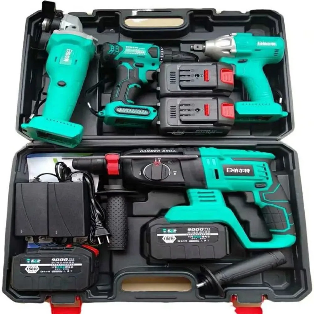 DHgate.com:4-Piece Electric Hammer Drill Set (2 Batteries ...