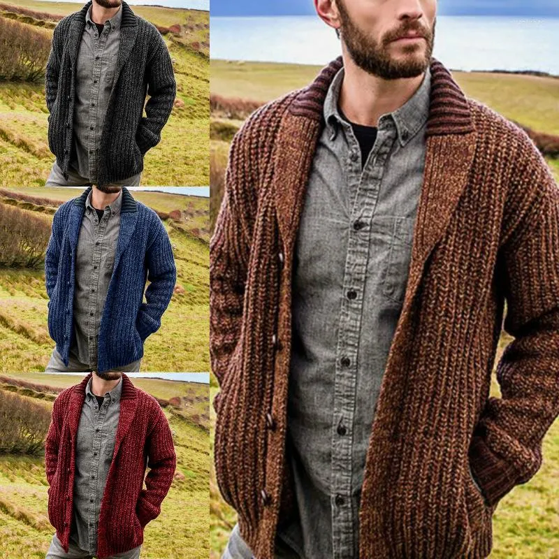 Men's Sweaters 2022 Autumn Coats Men Winter Thicken Solid Color Fashion Knitwear Sweater Jacket Casual Mens Cardigan Outwear