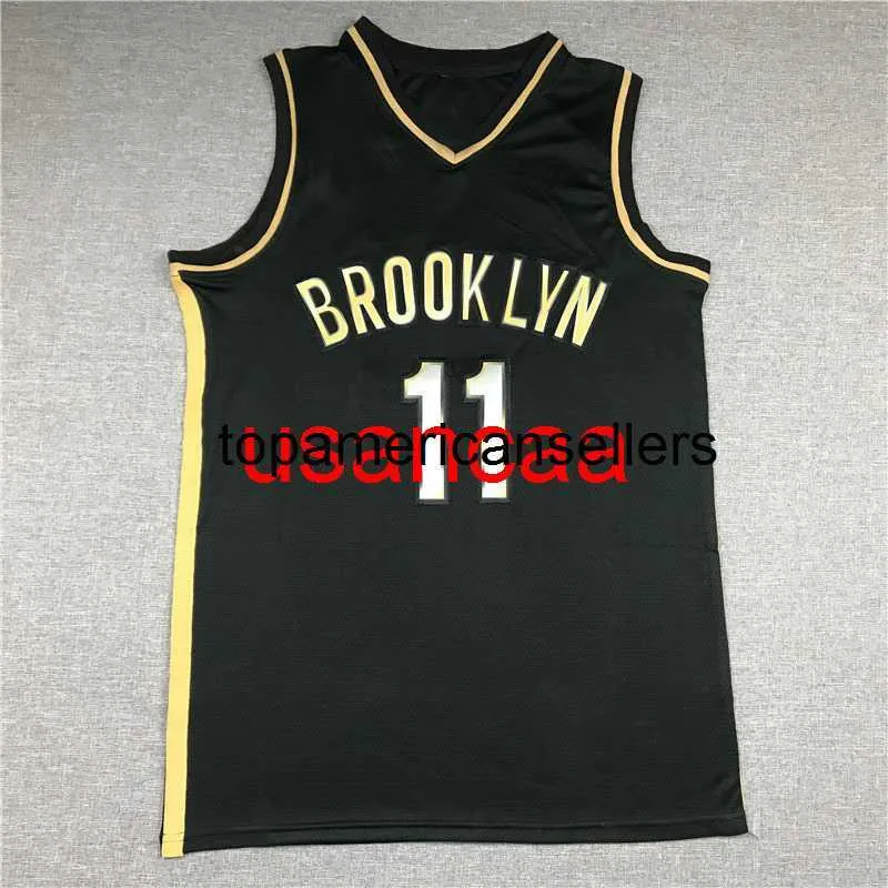 All embroidery IRVING Basketball Jerseys #11 black gold edition Customize any number name XS-5XL 6XL