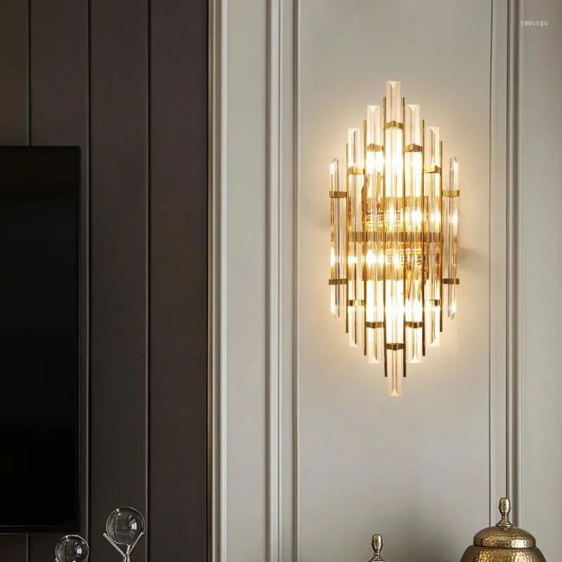 Muurlampje licht luxe kristal woonkamer gangpad creatieve persoonlijkheid decoratieve lampen eenvoudig modern slaapkamer bedbed