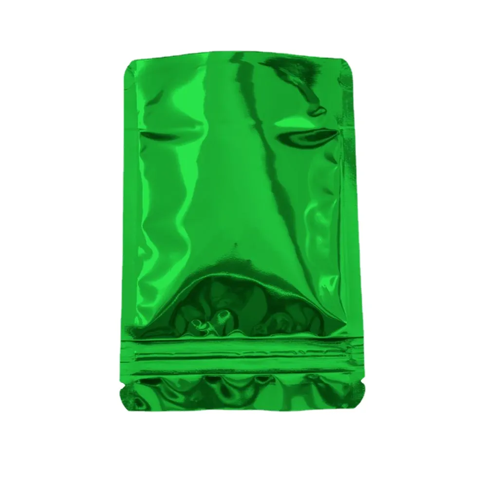 Bolsas de embalagem Bloqueio de zíper com zíper com zíper verde de zíper Stand Up Aluminum Foil Foil Alimentos secos Mylar Bag Tea Snacks Storage