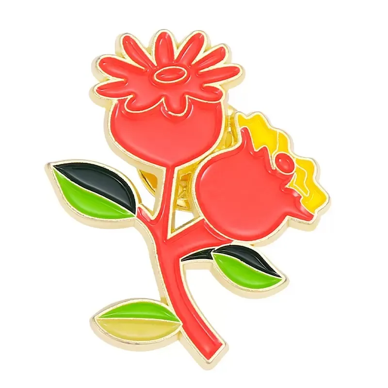 Flores Broche de esmalte Pin Anagallis Lily Nishang Flower Bamboo Brotos de desenho animado Broches de designer de liga