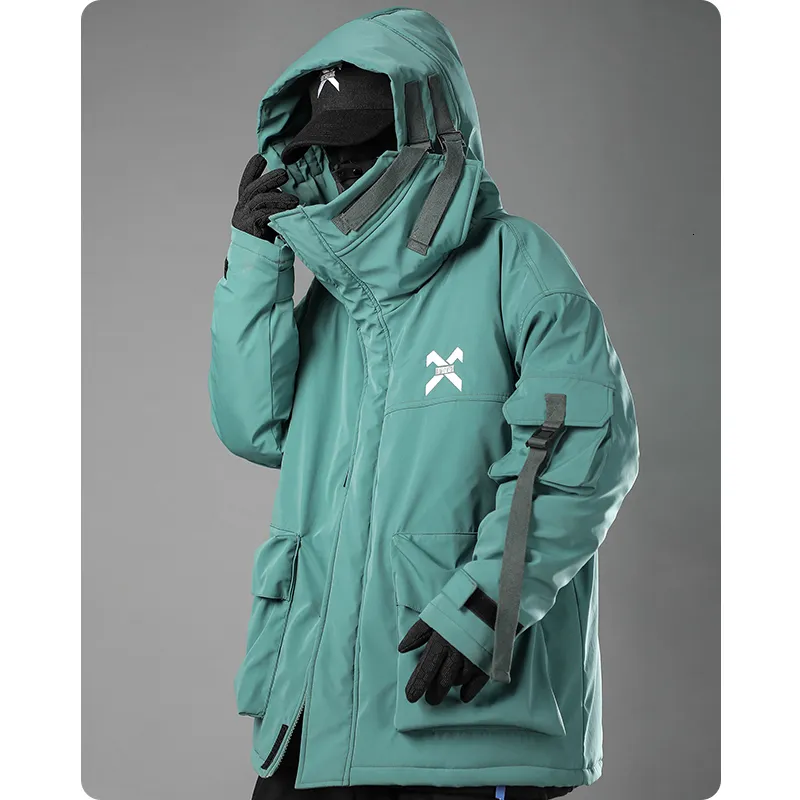 Mens Down Parkas S Unisex Male Fish Mouth Hooded Winter Coat
