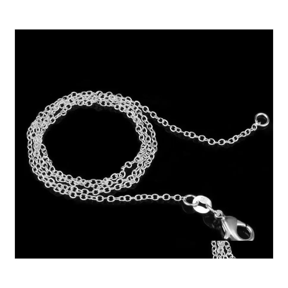 سلاسل السلاسل نتائج نتائج المجوهرات 925 sterling sier مطلي رابط rolo سلسلة سلسلة مع clasps جراد البحر 16 18 20 22 24inch w otfp3