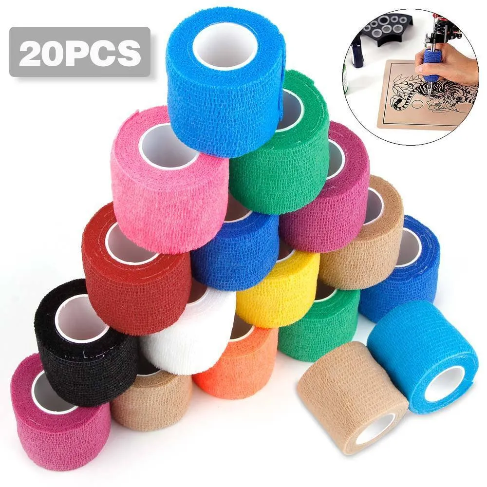 Tattoo Maschine 61020Pcs Einweg Bandage Sport Wrap Tape Selbstklebende Elastische Permanent Make-Up Zubehör 221207