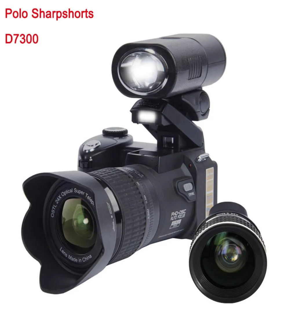 Protax D7300 Digital Cameras 33MP Professional DSLR 24x Optical Zoom Telepos 8x vidvinkellins LED Spotlight TripoD3914645