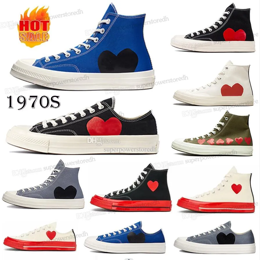 Chaussures décontractées Plate-forme des années 1970 en toile classique 1970 Chaussures Hi Reconstructed Slam Jam Triple Noir Blanc Haut Bas Hommes Femmes 70 chuck chucks all