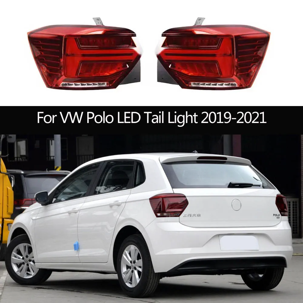 Car Styling Taillights Dynamic Streamer Turn Signal Indicator Lighting Accessories For VW Polo LED Tail Light Brake Running Fog Reverse Rear Lamp Assembly