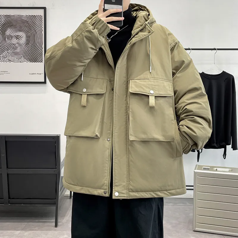 Męskie Down Parkas's Vintage Safari Winter Jacket Winter Puffer Płaszcz Koreańska podróż na świeżym powietrzu wieloraszynowe Bawełniane bawełniane mężczyzn 221207